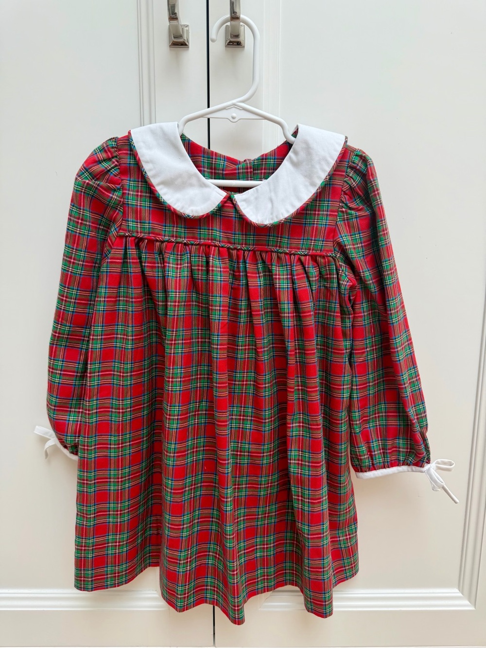 Shrimp & Grits Kids Red Tartan Plaid Peter Pan Collar Holiday Dress 4T EUC